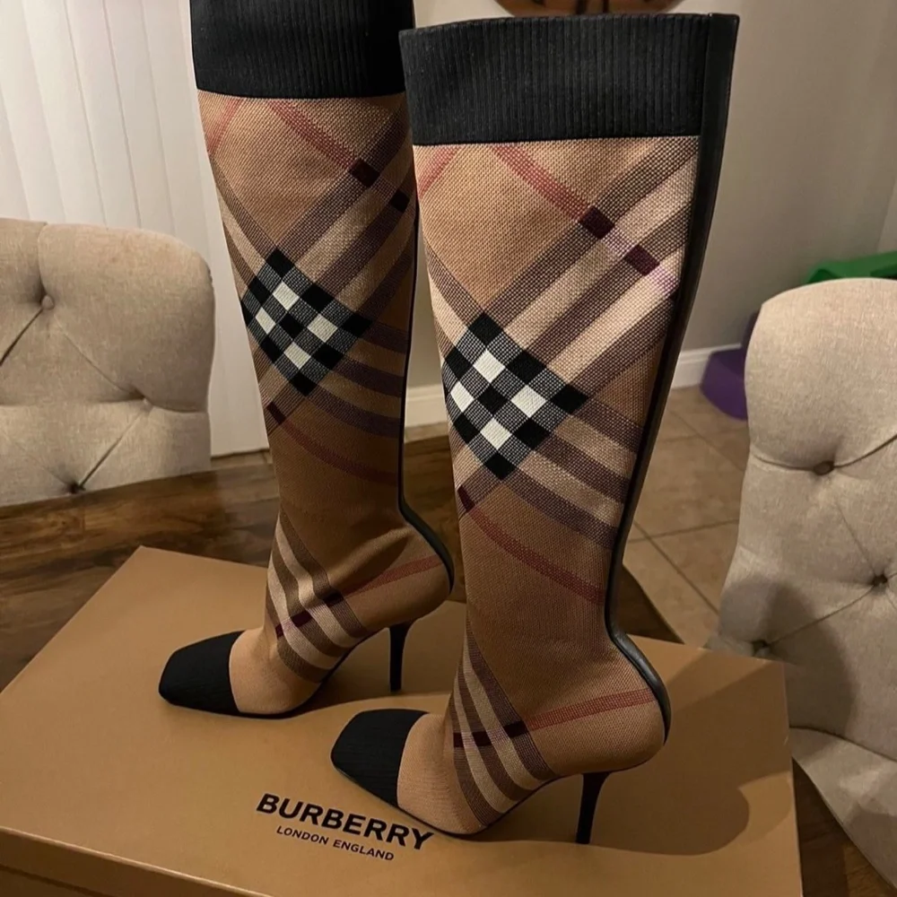 Womens burberry sock boot - Picture 3 of 5